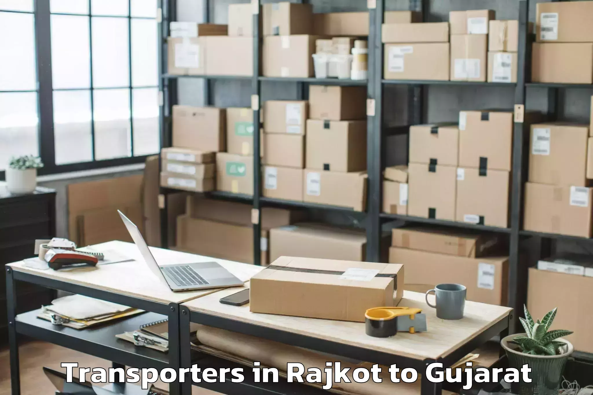 Top Rajkot to Kalol Transporters Available